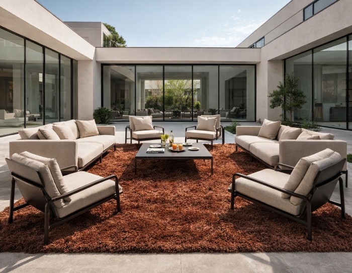 Shag outdoor rug